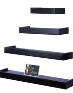 Wooden Rectangular Floating Wall Shelves set of 4