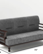 Sheesham Wood 5 Seater Sofa Set for Living Room - Brown