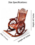 Sheesham Wooden Rocking Chair - Brown with Cushion