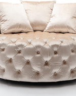 Bloomart Barrel Button Tufted Design Modern Round Sofa Cuddle Chair For Living Room with 3 Pillows