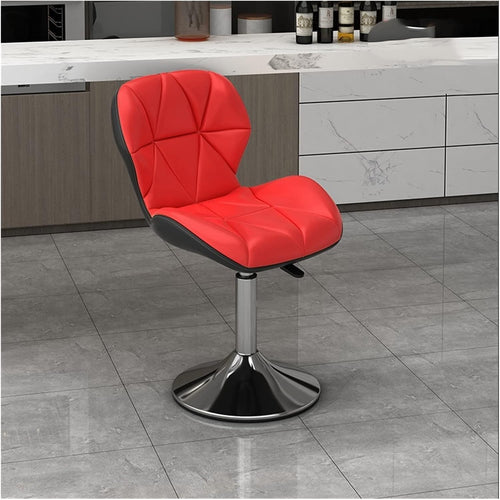 Finch Fox® Adjustable Height Faux Leather Swivel Study Task Chair in Red & Black Color