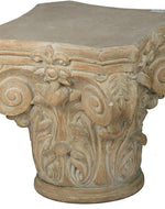 Bloomart Hand Carved Pedestal Style End Table Mango Wood