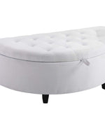 Half Moon Velvet Tufted Storage Bench Footstool Bed End Table for Living Room ( Big )