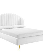Bloomart Dana Wingback Velvet Upholstery Bed Elegant Rectangular Design