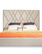 Bloomart Eldora Modern Glam Velvet Upholstery Brushed Brass Rectangular King Size Bed