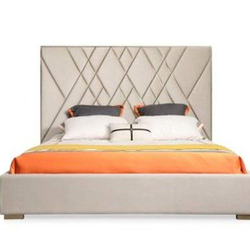 Bloomart Eldora Modern Glam Velvet Upholstery Brushed Brass Rectangular King Size Bed