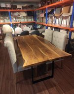 Mango Wood and Wrought Iron Vintage Dining Table Rustic Industrial Design for Home Decor