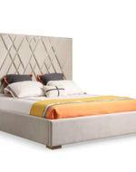 Bloomart Eldora Modern Glam Velvet Upholstery Brushed Brass Rectangular King Size Bed