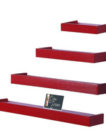 Wooden Rectangular Floating Wall Shelves set of 4