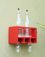 Unique Wooden Bottle Rack, 2 Bottles Holder Wall Shelves - WoodenTwist
