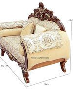 Wooden Sheesham 2 Seater Sofa with Cushion - Walnut