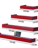 Wooden Rectangular Floating Wall Shelves set of 4