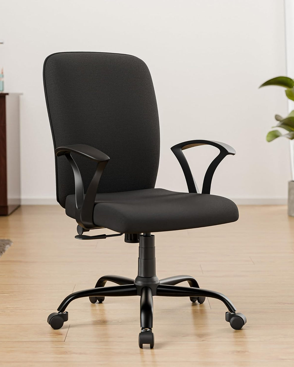 Green Soul Seoul X Office Chair, Mid Back Fabric Ergonomic Home Office Desk Chair with Comfortable & Spacious Seat, Rocking-tilt Mechanism & Heavy Duty Metal Base (Black)