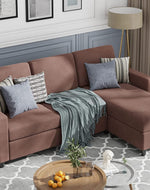 Bloomart Cosy L-Shaped Sectional 3 Seater Sofa Set With Ottoman Elegant Living Room Furniture for Comfort and Style