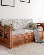 Wooden Sofa Cum Bed for Living Room Home (Teak Wood)