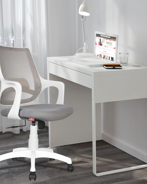 Rose® Mono | 3 Years Brand Warranty | Ergonomic Office Chair, Study Chair, Revolving, Rolling, Desk, WFH, Task, Home & Work Chair (White & Grey)