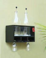 Unique Wooden Bottle Rack, 2 Bottles Holder Wall Shelves - WoodenTwist