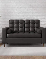 Madera Square Arms and Tufting-Bolster 2 Seater Chaise Lounge (With 2 Pillows) - Bloomart