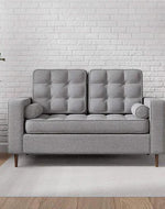 Madera Square Arms and Tufting-Bolster 2 Seater Chaise Lounge (With 2 Pillows) - Bloomart