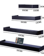 Wooden Rectangular Floating Wall Shelves set of 4