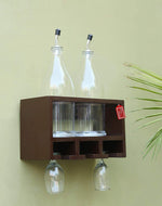 Unique Wooden Bottle Rack, 2 Bottles Holder Wall Shelves - WoodenTwist