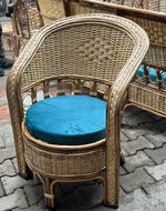 Bamboo 5 Seater Handmade Cane Sofa Set with Table for Home, Office, Living Room, Balcony, Garden, Indoor & Outdoor
