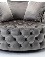 Bloomart Barrel Button Tufted Design Modern Round Sofa Cuddle Chair For Living Room with 3 Pillows