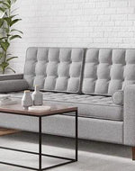 Madera Square Arms and Tufting-Bolster 2 Seater Chaise Lounge (With 2 Pillows)
