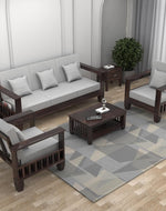 Sheesham Wood 5 Seater Sofa Set for Living Room - Rosewood