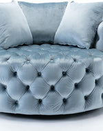 Bloomart Barrel Button Tufted Design Modern Round Sofa Cuddle Chair For Living Room with 3 Pillows