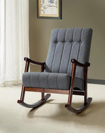 Risco Rocking Chair With Button Tufted Back ( Grey )