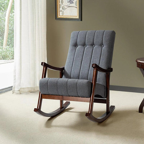 Risco Rocking Chair With Button Tufted Back ( Grey )