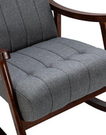 Risco Rocking Chair With Button Tufted Back ( Grey )