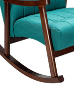Risco Rocking Chair With Button Tufted Back (Teal)
