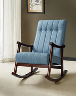 Risco Rocking Chair With Button Tufted Back (Blue)