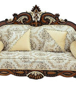 Wooden Sheesham 2 Seater Sofa with Cushion - Walnut