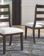 Modern Traditional Cushioned Dining Chair (Set of 2, Walnut Finish) - WoodenTwist