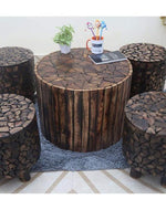 Bloque De Madera Coffee Table Set Brown - Bloomart
