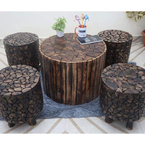Bloque De Madera Coffee Table Set Brown - Bloomart