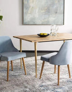 Mid-Century Slate and Gold Finish Dining Chair (Set of 2) - WoodenTwist