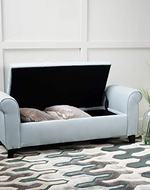 Bloomart Zamansız Button Tufted Design Premium Wood 2 Seater Storage Bench (Light Sky)