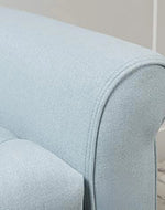 Bloomart Zamansız Button Tufted Design Premium Wood 2 Seater Storage Bench (Light Sky)