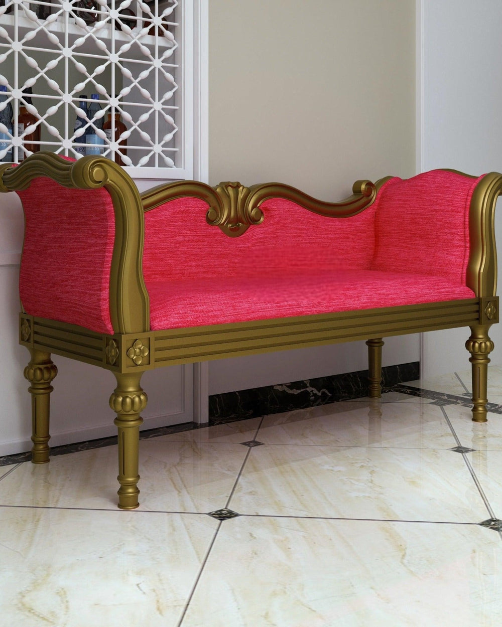Handicraft Wooden Settee Living Room Couch Sofa (2 Seater)
