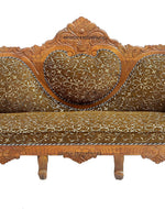 Solid Sheesham Wooden handcarved Sofa Set with Cushion | 3 Seater Sofa for Living Room, Hall, | Dark Grey | 72 X 27 X 46 inches