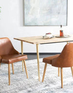Mid-Century Slate and Gold Finish Dining Chair (Set of 2)