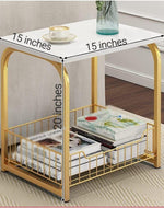 Square Sofa Side basket Table.