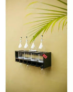 Unique Wooden Bottle Rack, 4 Bottles Holder Wall Shelves - WoodenTwist