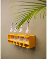 Unique Wooden Bottle Rack, 4 Bottles Holder Wall Shelves - WoodenTwist