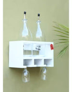 Unique Wooden Bottle Rack, 2 Bottles Holder Wall Shelves - WoodenTwist