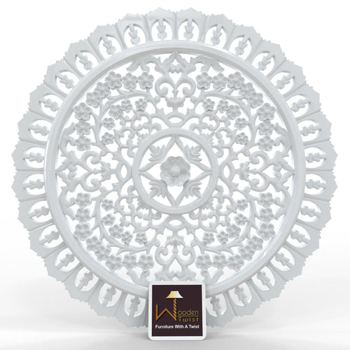 Wooden Round Wood Hand Carved Wall Panel